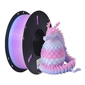 Пластикова нитка PLA, 1.75 мм, 1 кг, кришталево-веселковий синьо-червоний (Crystal Rainbow Blue-Red)