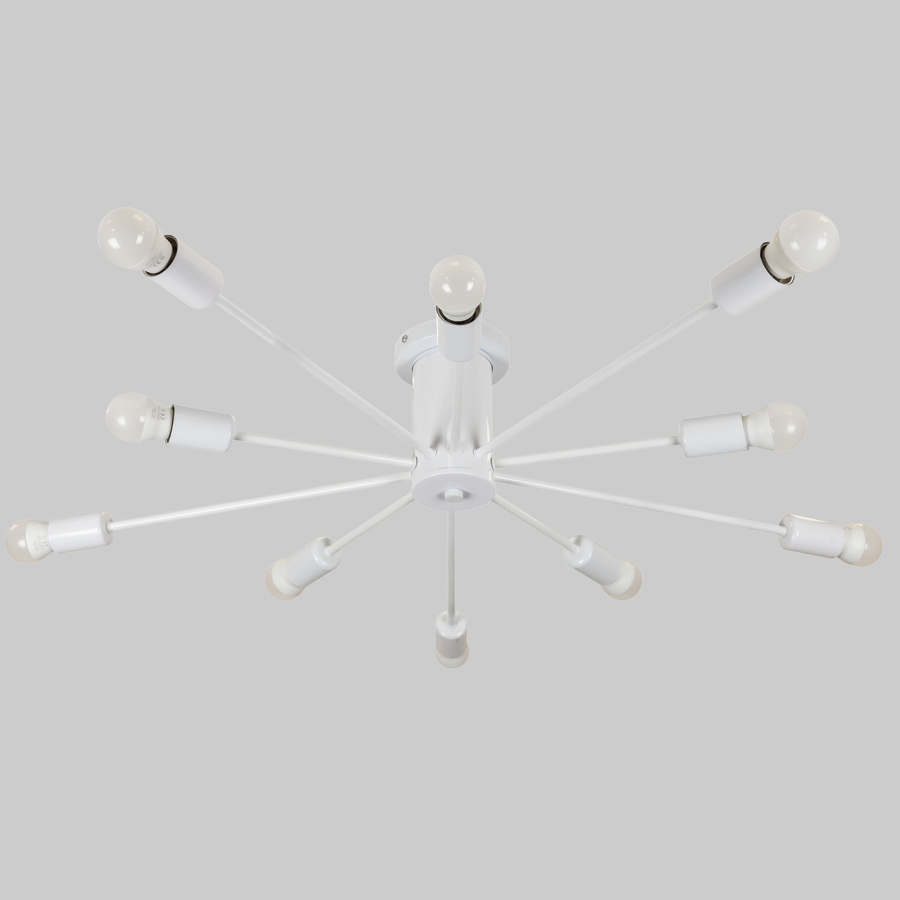 Стельова біла люстра на 10 плафонів (52-9901-10 WH)