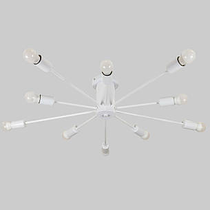 Стельова біла люстра на 10 плафонів (52-9901-10 WH), фото 1