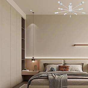 Стельова біла люстра на 10 плафонів (52-9901-10 WH), фото 3