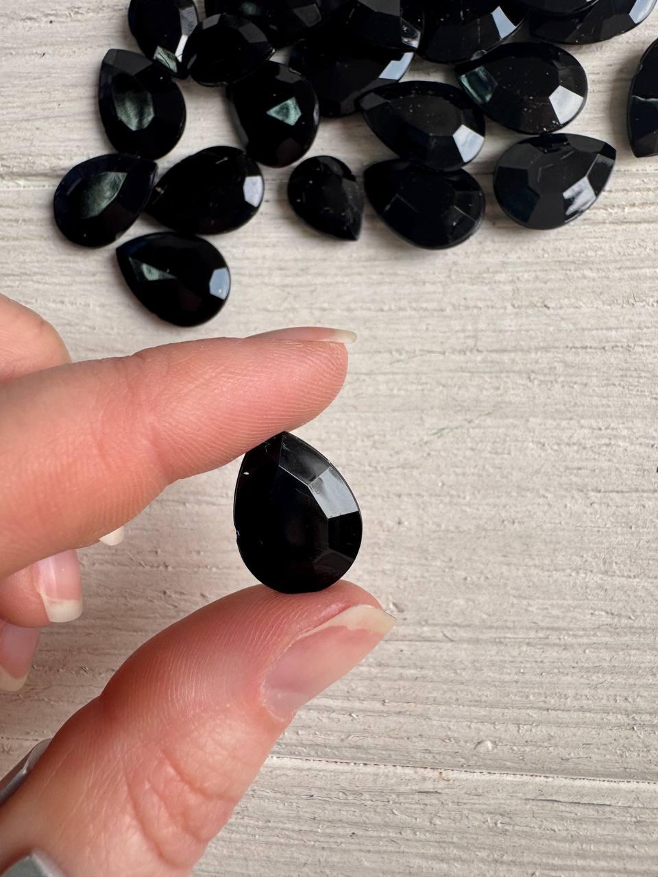 Кабошон " Капля 18 * 13 мм " чорний 50 шт, фото 1