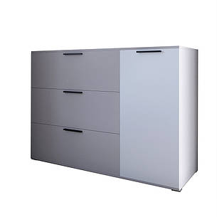 Комод LION Краш з трьома висувними шухлядами та закритими полицями Кашемір/Німфея альба (LION-044146), фото 2