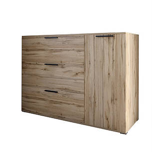 Комод LION Краш з трьома висувними шухлядами та закритими полицями Дуб аппалачі (LION-044155), фото 2