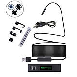 Камера ендоскоп із кабелем 10 м Бороскоп відеоендоскоп Wi-Fi USB під Android Windows для важкодоступних місць, фото 3