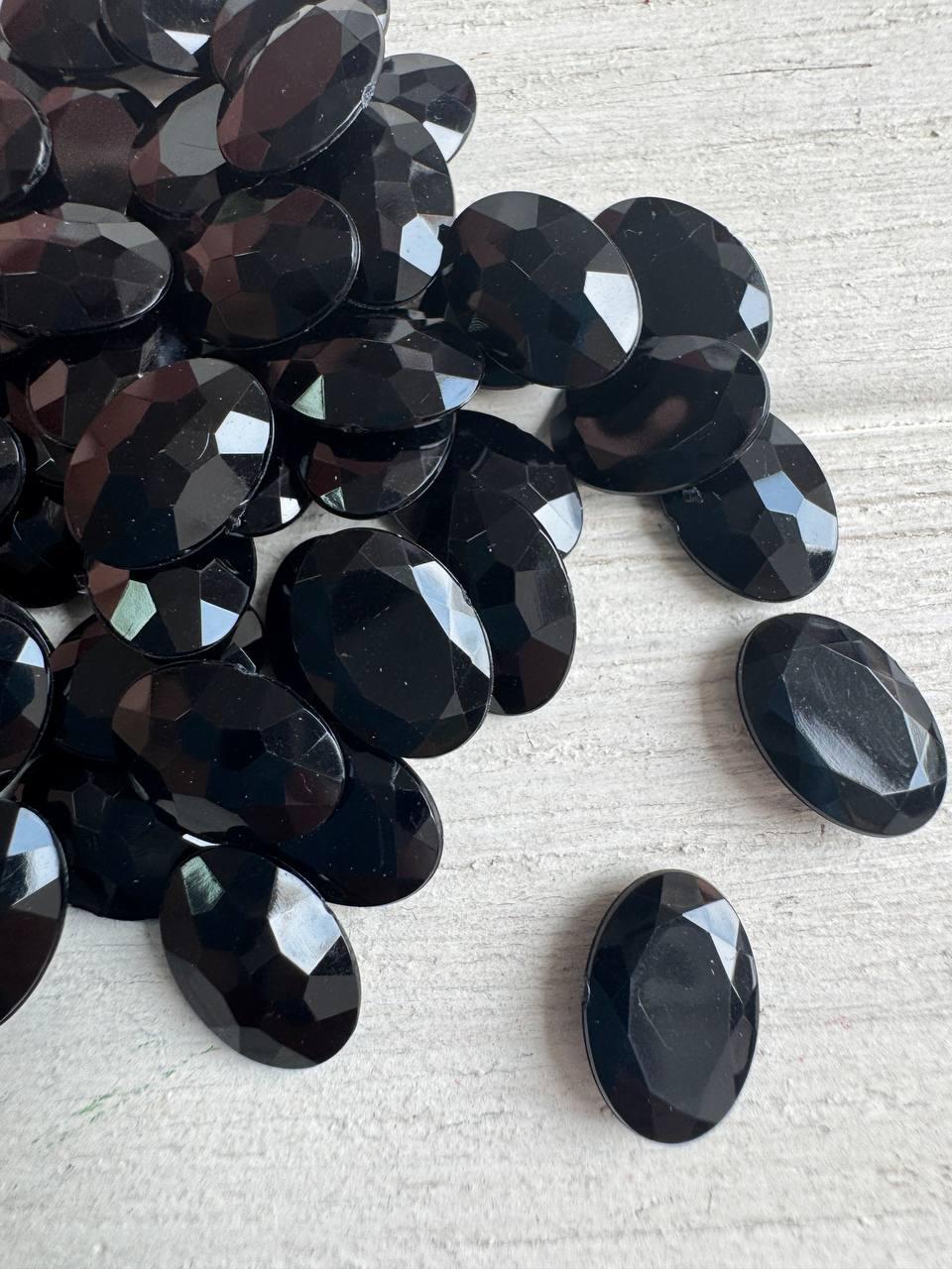 Кабошон " Овал 18 * 14 " чорний 50 шт