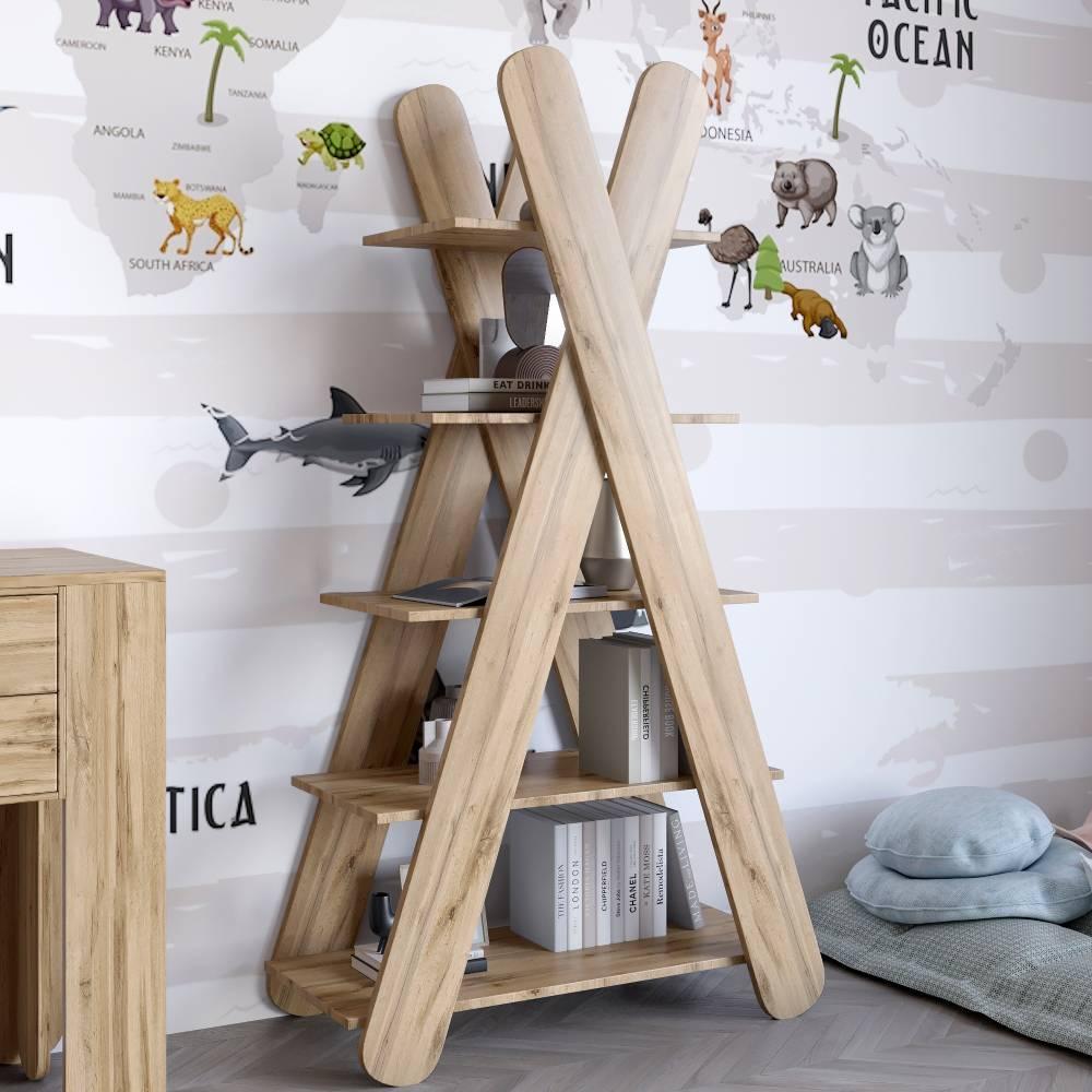 Стелаж відкритий із 5 полицями LION Інді Дуб аппалачі (LION-041603)