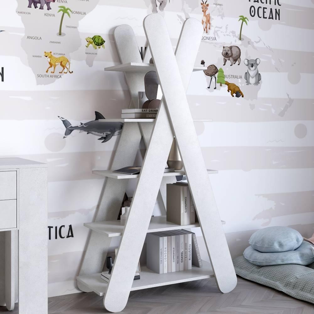 Стелаж відкритий із 5 полицями LION Інді Бетон style (LION-041612)