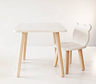 Дитячий столик і стільчик Bear Tatoy для дітей 4-7 років Білий
