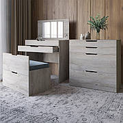 Комод-трюмо із дзеркалом, нішею під сидінням та шухлядою LION Азія Шварцвальд (LION-041676)