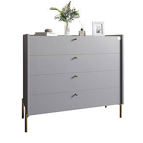 Комод із 4 шухлядами LION Wood із золотими ніжками 100х90х45 см Кашемір (LION-042968), фото 2