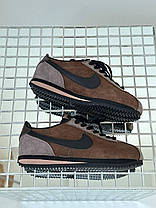 Жіночі кросівки Nike Cortez Brown Black Найк Кортез коричневі з чорним замша весна літо, фото 5