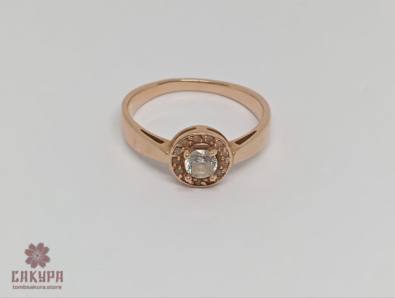 Золота Каблучка зі вставкою цирконій, фото 1