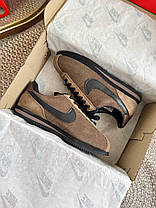 Жіночі кросівки Nike Cortez Brown Black Найк Кортез коричневі з чорним замша весна літо, фото 3