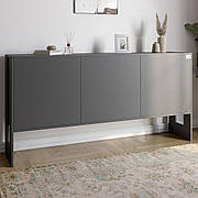 Комод-2 з 3 дверима LION Нобу 160х34х80 см Антрацит (LION-042217)