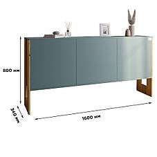 Комод-2 з 3 дверима LION Нобу 160х34х80 см Кашемір (LION-042375), фото 5