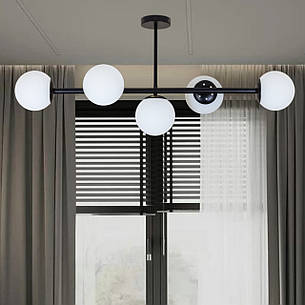 Стельова сучасна люстра "Modern Luxe " (52-9906-5 BK+WH), фото 2