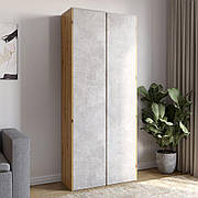 Модуль-3 шафа розпашна дводверна LION Нобу Бетон/Дуб Артизан (LION-042409)