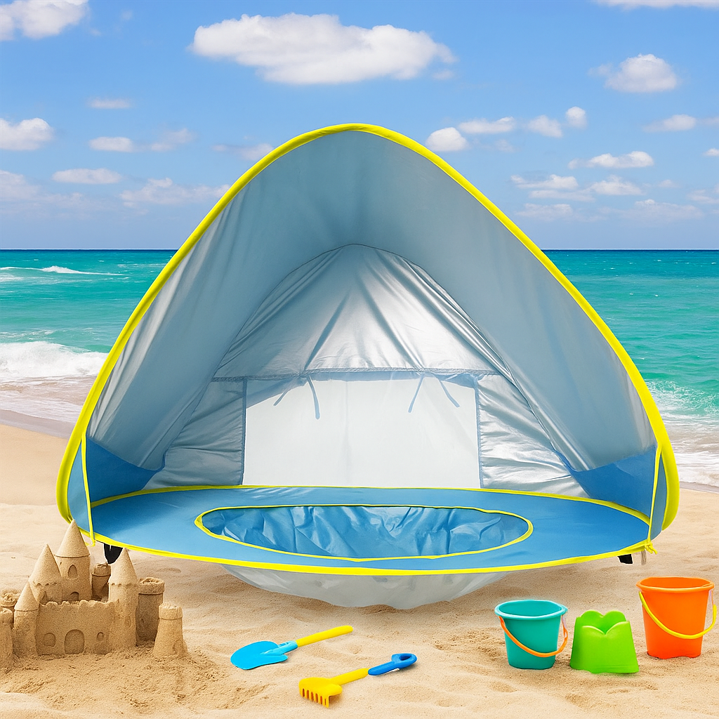 Намет дитячий з басейном автоматичний WM-BABY POO з чохлом пляжний намет для дітей від сонця, фото 1