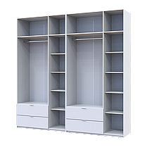 Розпашна Шафа для одягу Doros Лукас Білий 3+3 ДСП 240х50х240 (42005106), фото 3