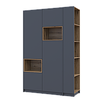 Комплект меблів у вітальню, шафа Дейл стінка Нота полиці Філ, Графіт / Дбу Євок, фото 2