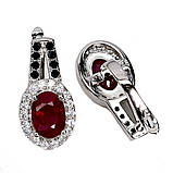 Сережки. Натуральний рубін і шпінель. Срібло 925., фото 2