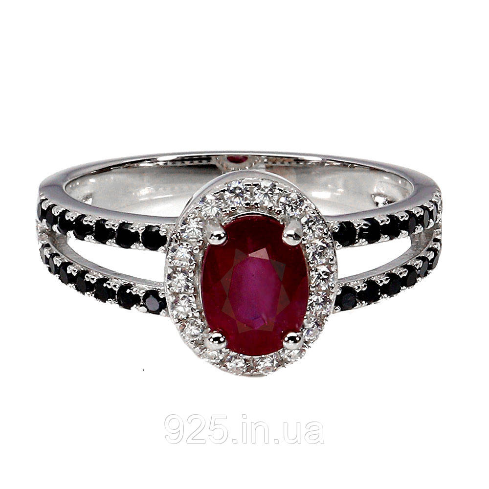 Каблучка. Натуральний рубін і шпінель. Срібло 925., фото 1