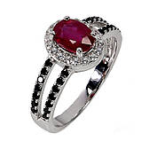 Каблучка. Натуральний рубін і шпінель. Срібло 925., фото 3