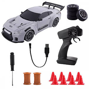 Повнопривідна дрифт машинка на радіокеруванні Nissan GT-R S815 1:24 Grey