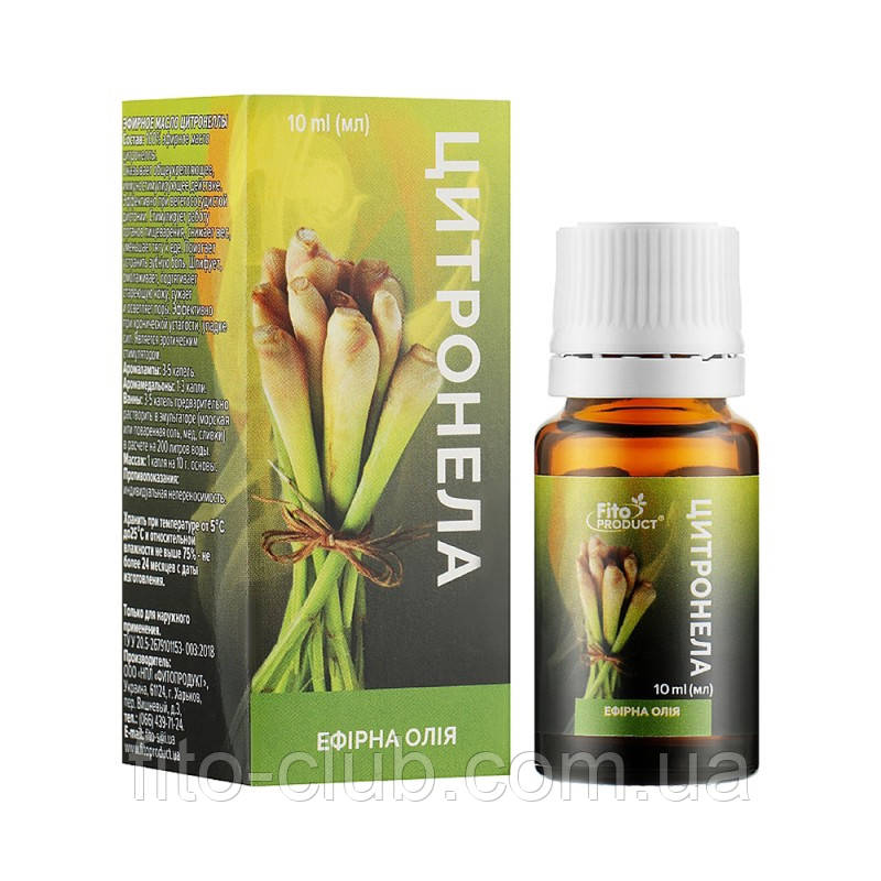 Fitoprodukt Ефірна олія Цитронелли 10 мл. цитронела