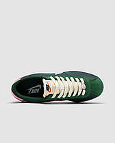 Жіночі кросівки Nike Cortez Green Pink Найк Кортез зелені з рожевим нейлон шкіра замша весна літо, фото 6