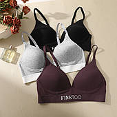 Бавовняний бюстгальтер на тонкому поролоні, без кісточки, FINETOO, D-ка