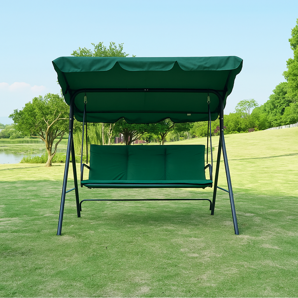 Водонепроникна гойдалка з подушками на 3 особи LEOBRO Зелена