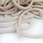 Шнур плетений круглий 7 мм зі стержнем колір льняний