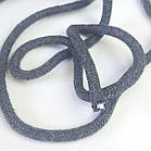 Шнур плетений круглий 7 мм зі стержнем колір темно сірий