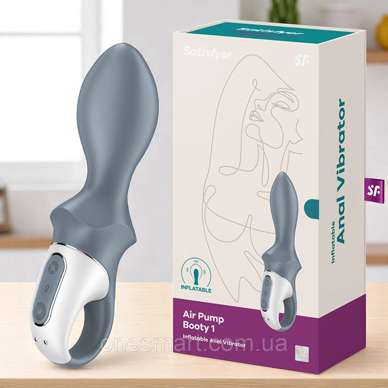 Анальний вібратор Satisfyer Air Pump Booty 1 надувний стимулятор для дорослих для задоволення та розслаблення, фото 1