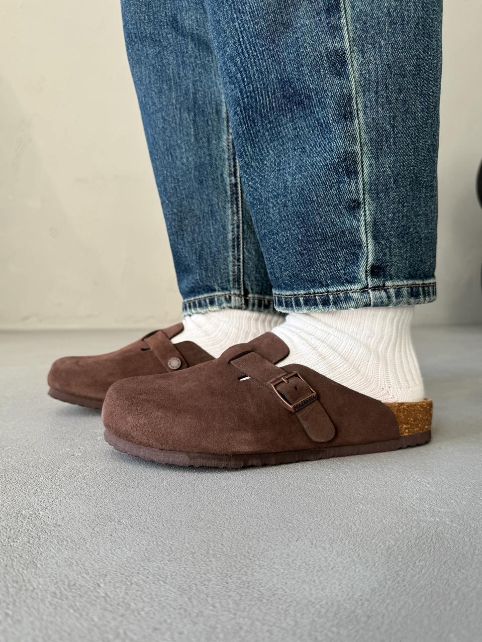 Тапочки чоловічі коричневі Birkenstock Boston Brown (19949)