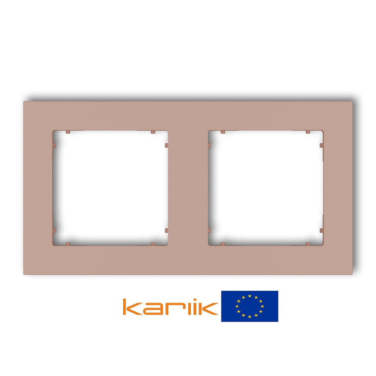 Рамка 2-місна Karlik MINI 62MR-2 лососевий універсальна (для розеток та вимикачів), фото 1