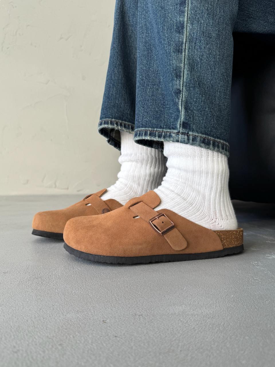 Тапочки чоловічі бежеві Birkenstock Boston Beige (19951)