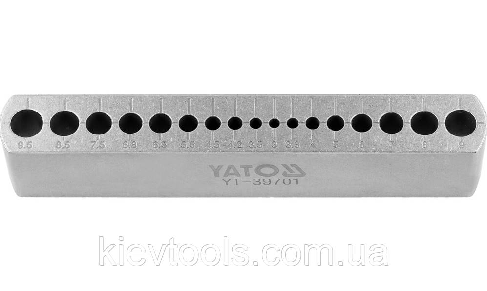 Кондуктор шаблон для свердління отворів під кутом  Ø= 3-9,5 мм Yato