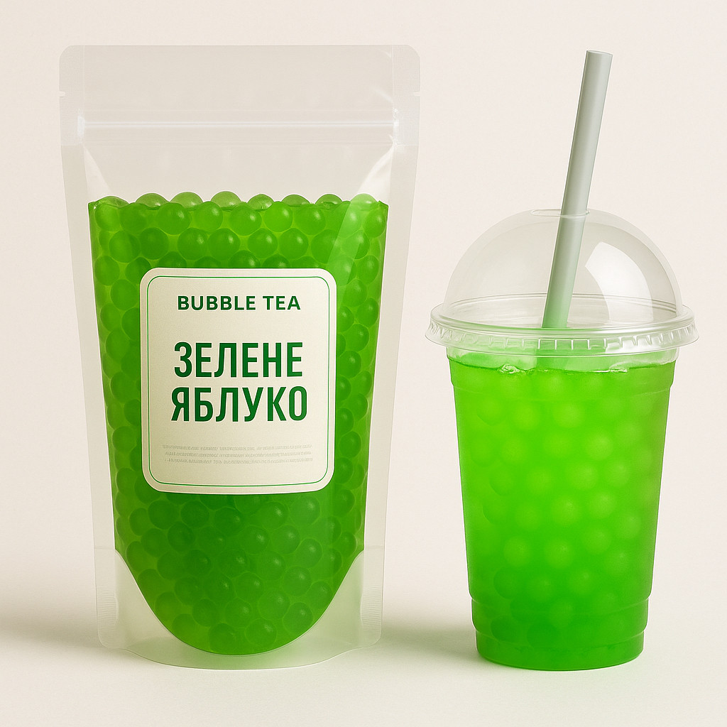 Кульки для Bubble Tea зелене яблуко 1000г, фото 1