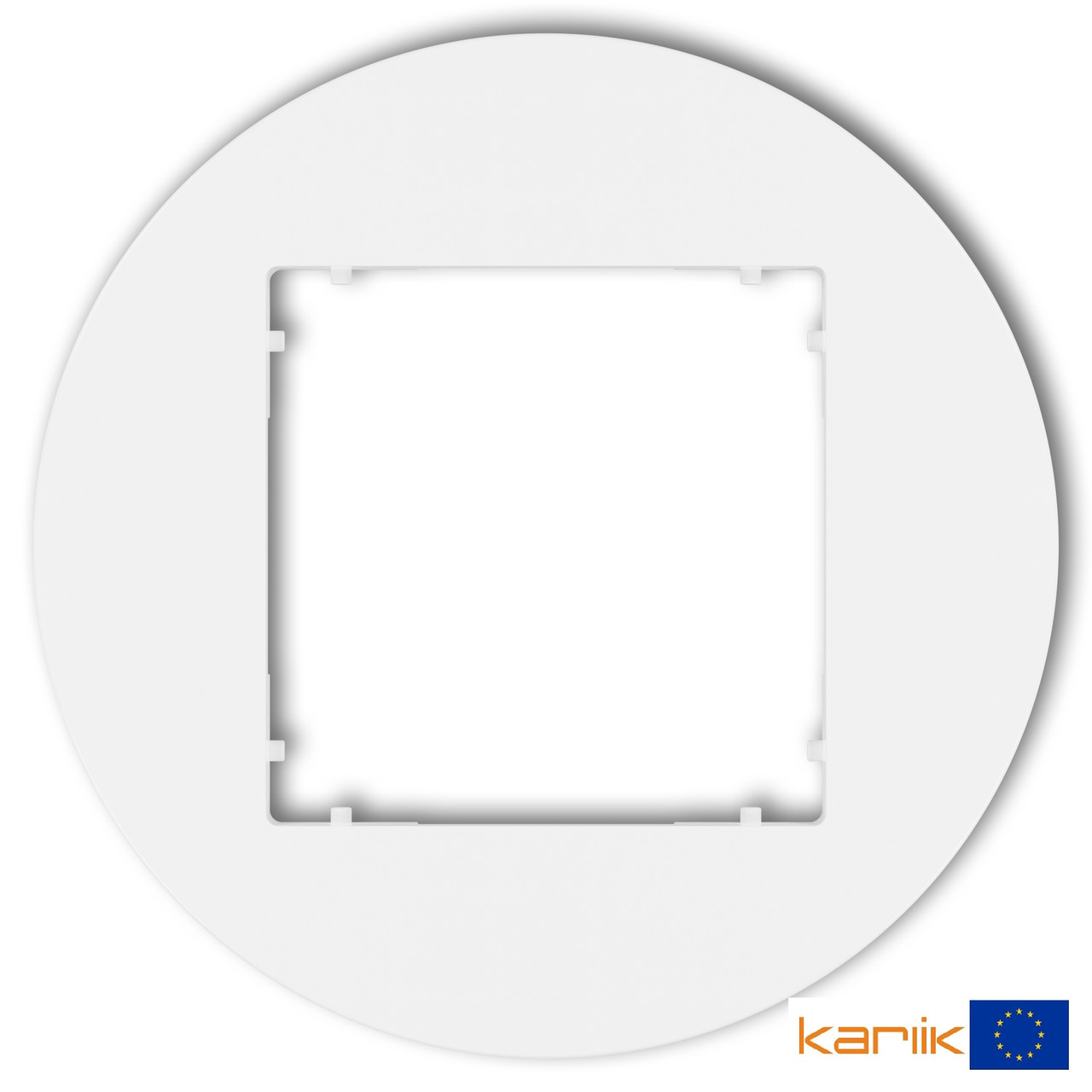 Рамка 1-місна Karlik MINI MRTO-1 біла кругла універсальна (для розеток та вимикачів), фото 1