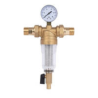 Самопромивний фільтр з манометром для холодної води TAS128W20 3/4 дюйма