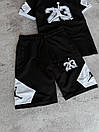 Комплект чоловічий літній чорний молодіжний футболки та шорти Jordan, фото 6