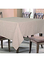 Скатерть коричневая в клеточку хлопок Ярослав