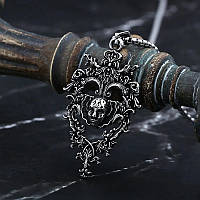 Підвіска "Маска Джокера" з нержавіючої сталі 316L вінтажний кулон-оберіг з різьбленням та маскою голови, ланцюг сталь