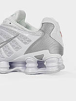 Кросівки Nike Shox All White Найк Шокс білі текстиль весна літо для дівчат і хлопців, фото 3