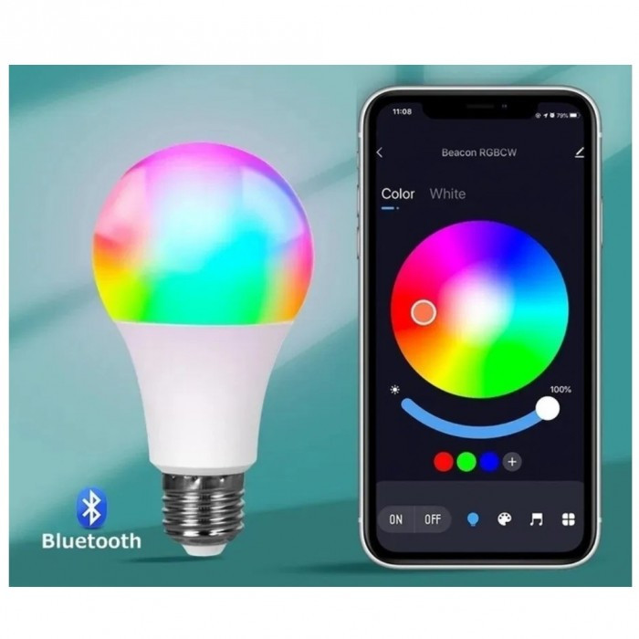 Розумна світлодіодна лампочка Wifi, TUYA, 9 Вт, Bluetooth, RGB/лампочка з керуванням через телефон