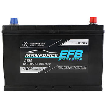 Автомобільний акумулятор MANFORCE EFB Asia 100Ah 850A R+ (D31)