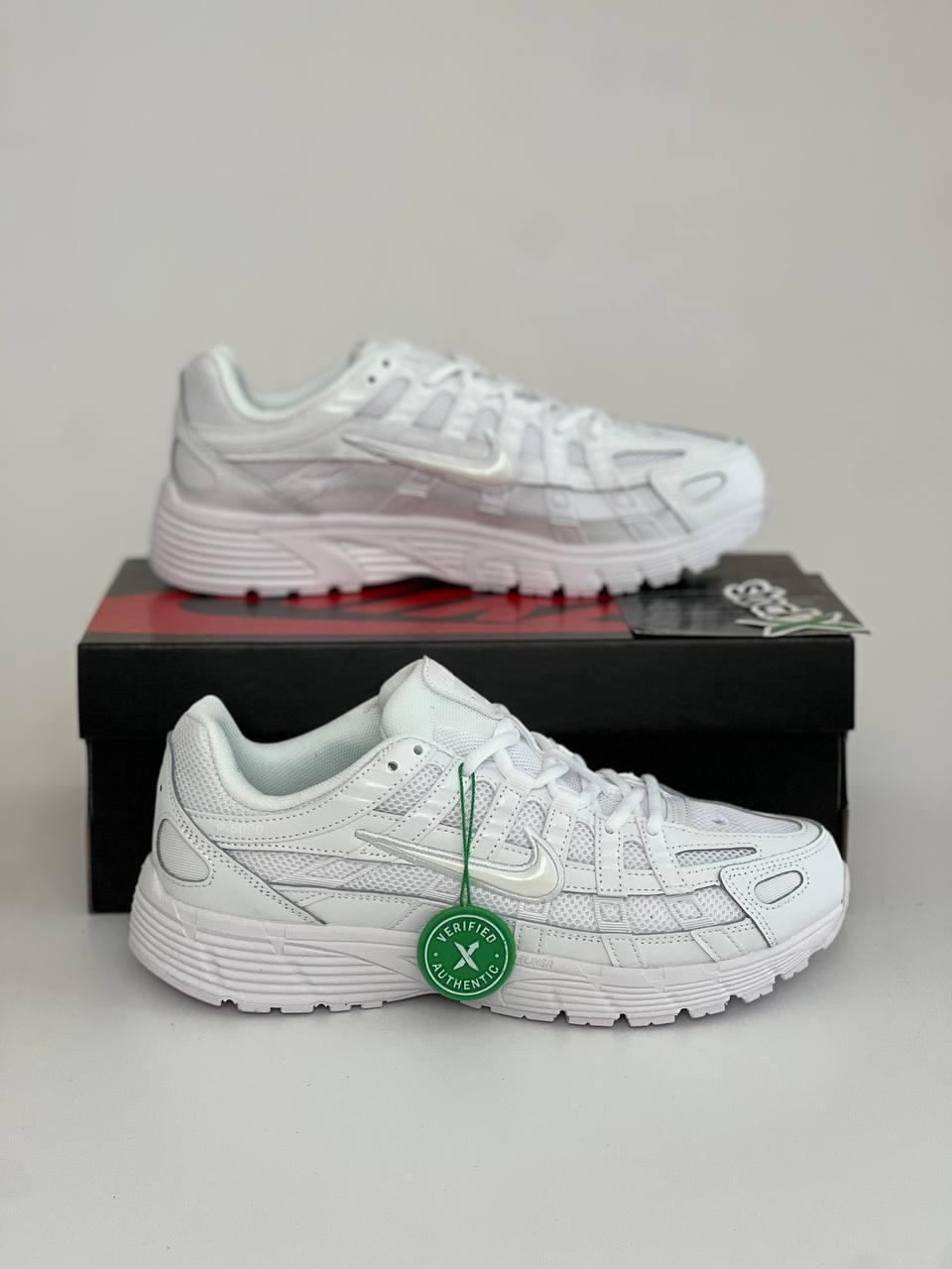 Кросівки Nike P-6000 Triple White Взуття Найк П-6000 білі шкіра текстиль демісезонні унісекс
