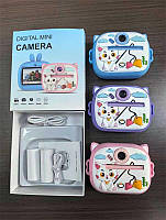 Фотоапарат-принтер з кабелем type-C, роз'ємом для SD карти, фото, відео, ігри, рулон термопаперу, у коробці (C 72975)